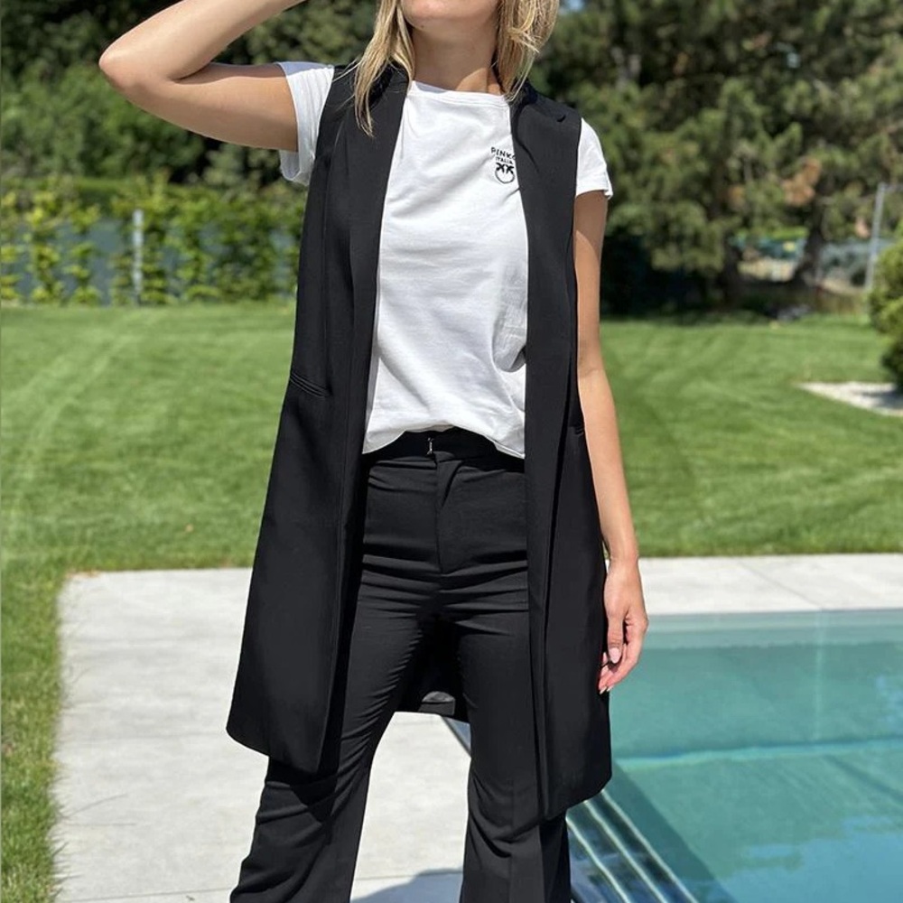 NWT❣️ PINKO designer Abbinaire gilet long vest - Picture 2 of 14